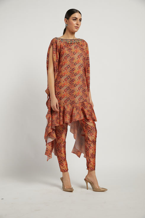 Coral Lana Kaftan Kurta Set